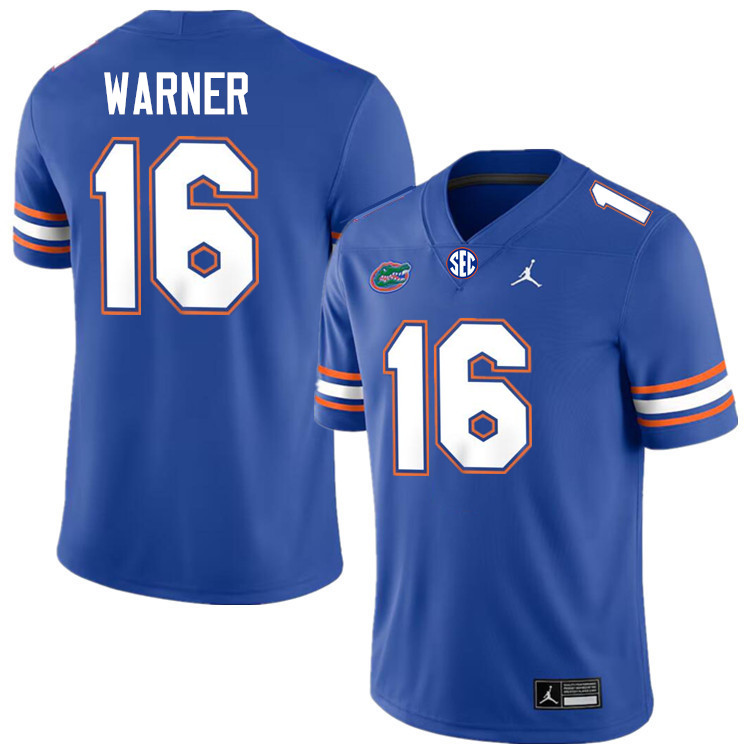 Aidan Warner Florida Jersey,Florida Gators #16 Aidan Warner Jersey Youth Uniforms-Royal